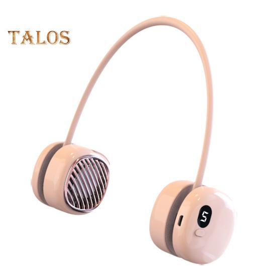 Leafless Hanging Neck Fan Digital Display 5 Speeds 360-Degree Strong Airflow Rechargeable Portable Lazy Neckband Fan