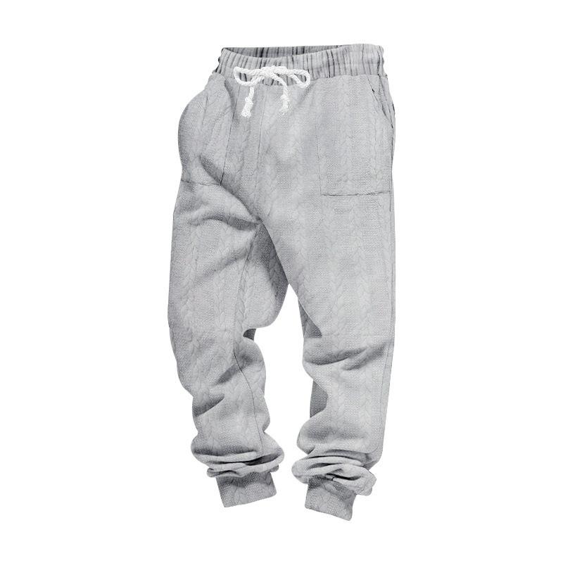 Autumn Winter New Jacquard Men's Loose Fit Jogger Pants Men's Cuffed Sweatpants Trousers