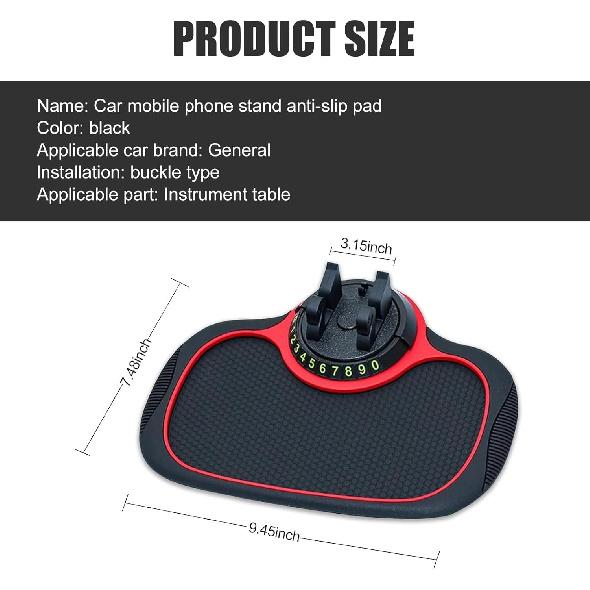 Pack-1 Car Dashboard Anti-Slip Mat, Multi-Function Mobile Phone Holder Parki