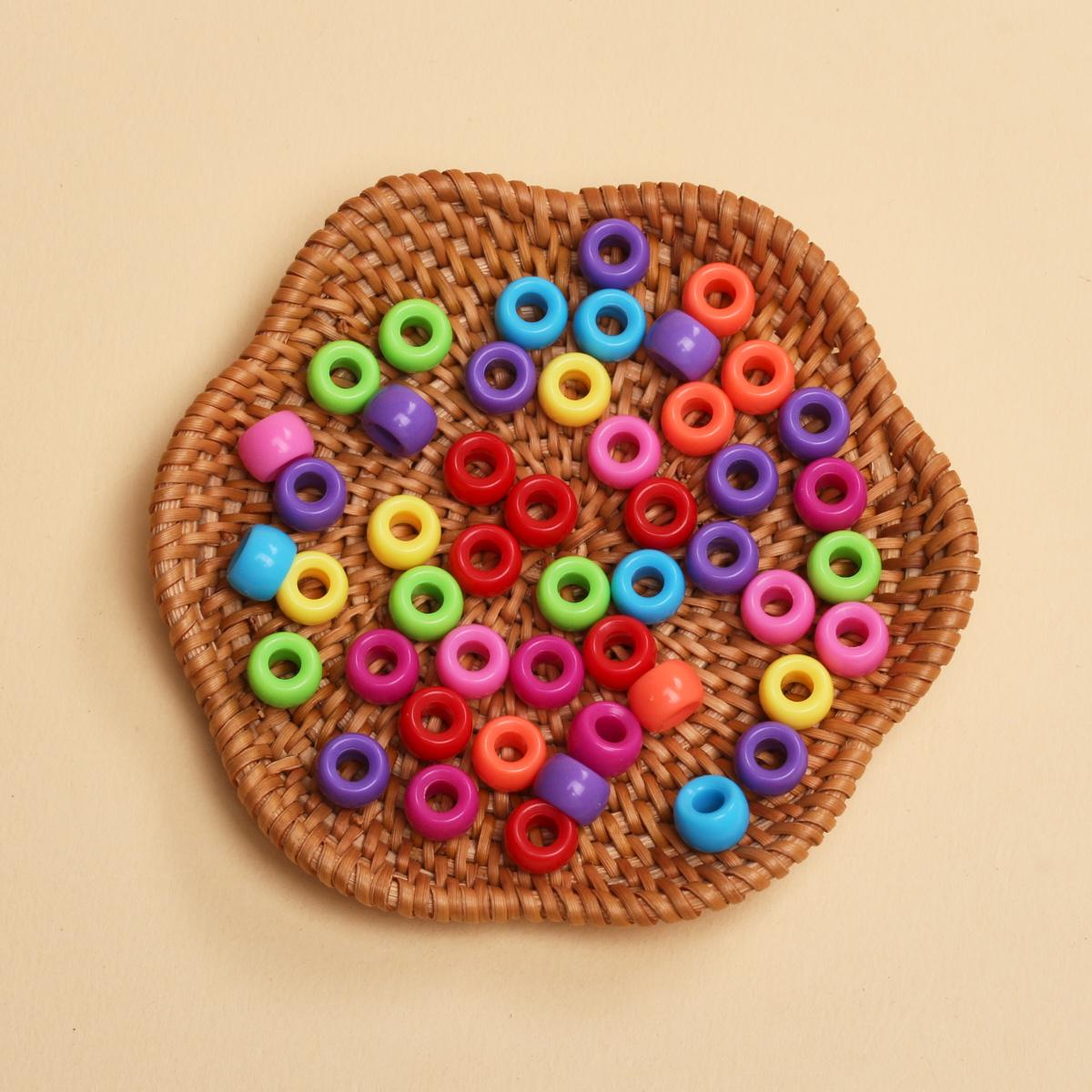 

50 шт. акриловые бусины размером 5,5 x 8,5 мм с большими отверстиями для девочек, чтобы сделать принадлежности для творчества и рукоделия своими руками