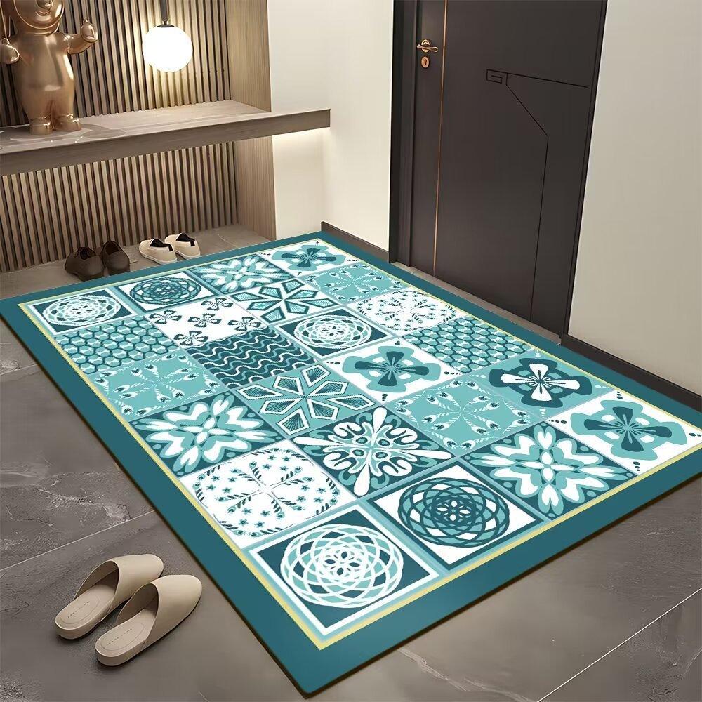Tile Entrance Door Dirt-Resistant Bathroom Floor Mat Household Foot Mat Door Wear-Resistant Floor Mat
