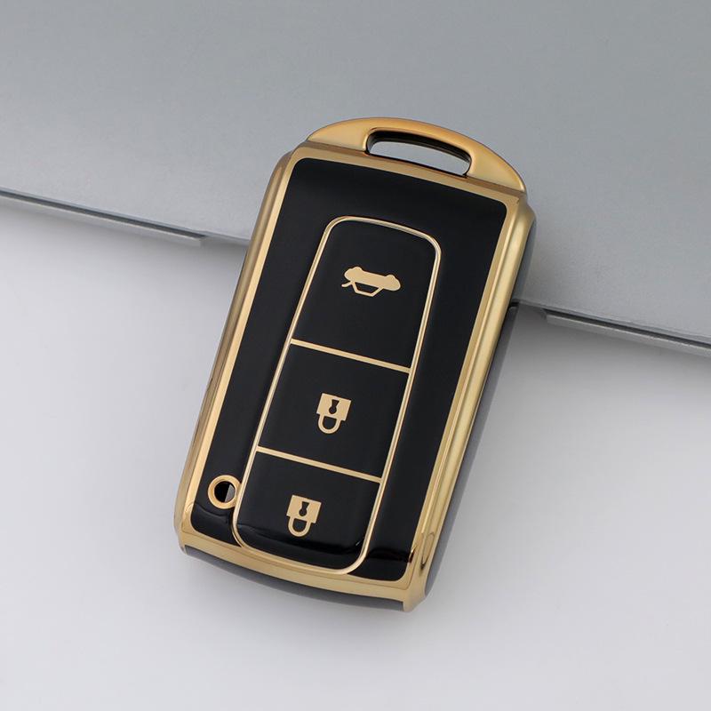 Compatible Key Case for Toyota Crown '08, Prius '05, '07, '09, 2010 - Gold Edge, Hot-Selling