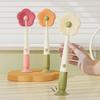 Cleaning Brush Soft Flower-shaped Sponge Head Long Handle Cup Brush Suction Base Bottles Water Cups Cleaning Scrubber