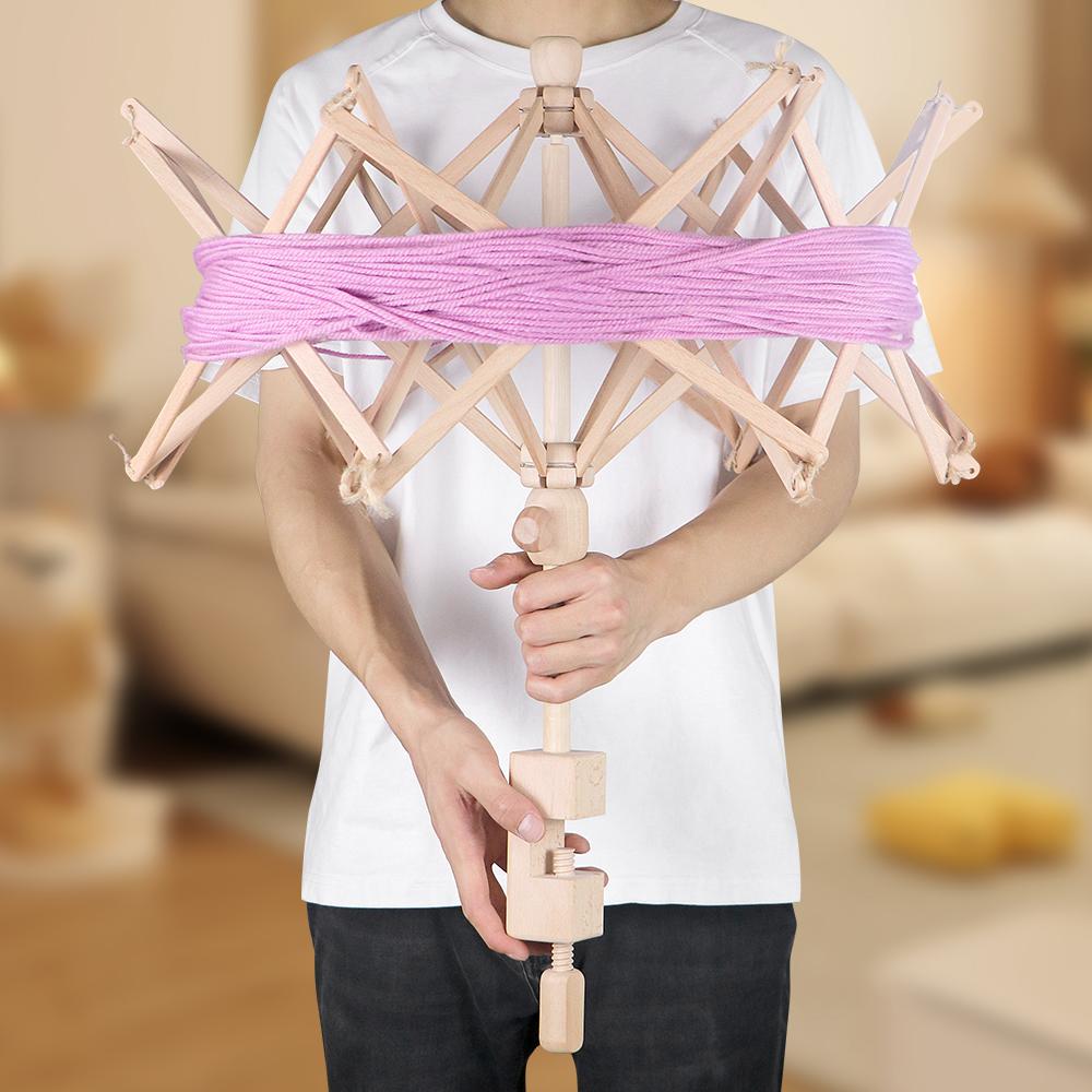 1pcs Manual Umbrella Shape Wooden Yarn Winder- Handcrafted DIY Knitting Crochet Tool for Wool Yarn Thread- No Electricity Needed