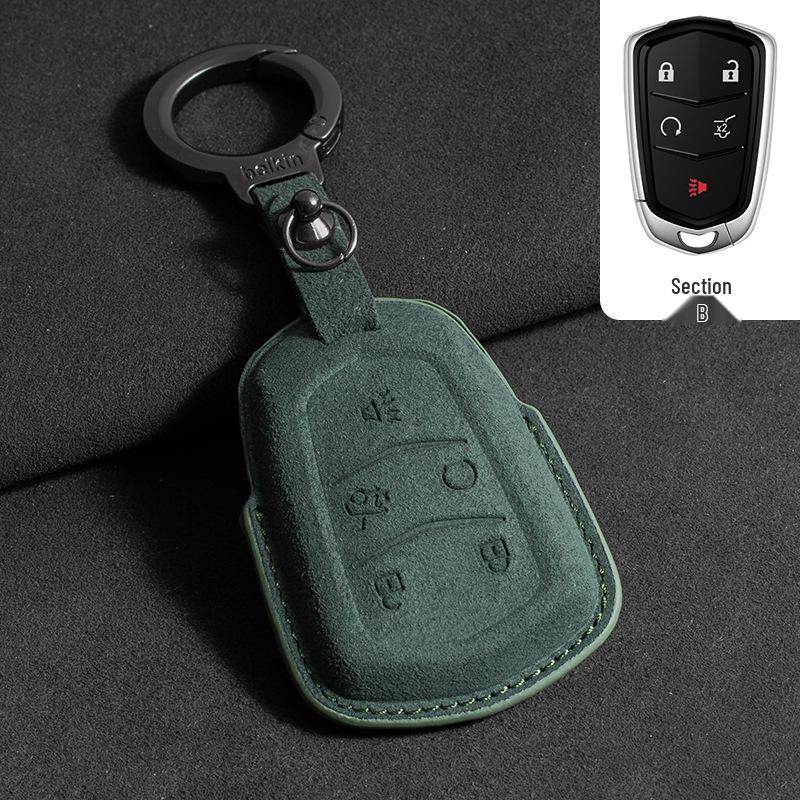 Suede Key Case for Cadillac XT5, XT6, XT4, CT5, CT6, ATSL, XTS, GT4