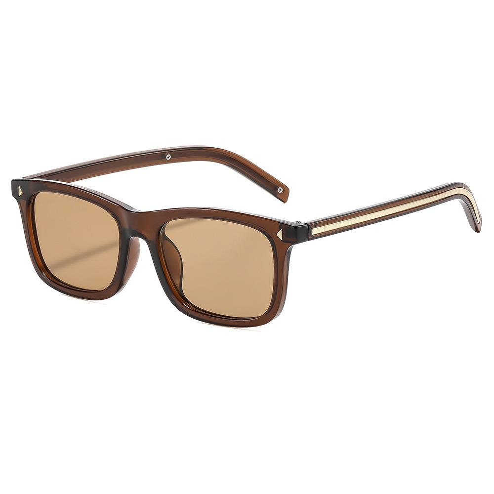 2026 Retro Square Frame Rice Nail Sunglasses: Stylish Outdoor Street-Style Face-Slimming Sun Protection Glasses