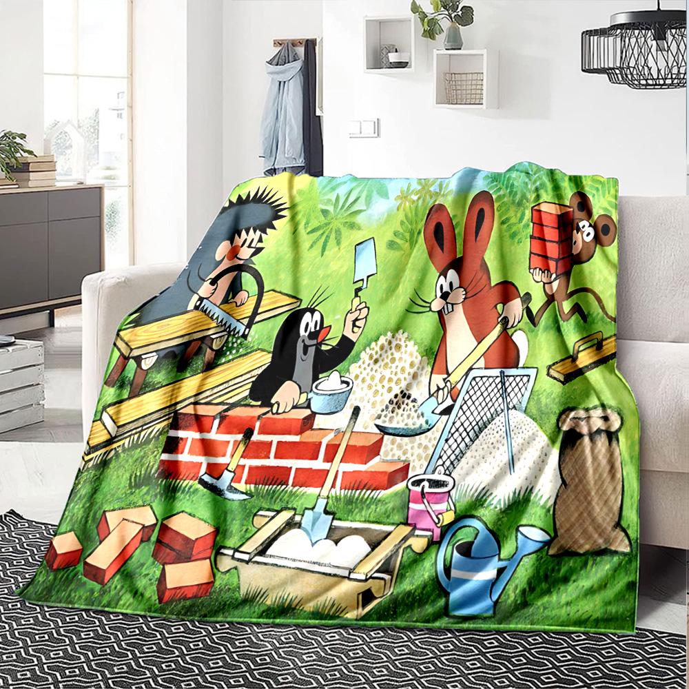 1pc Springtime Adventures Nature Flannel Blanket,Ultra Soft Warm Plush Throw for Home Bedroom Bed Sofa Cover Camping Picnic Gift Y7247