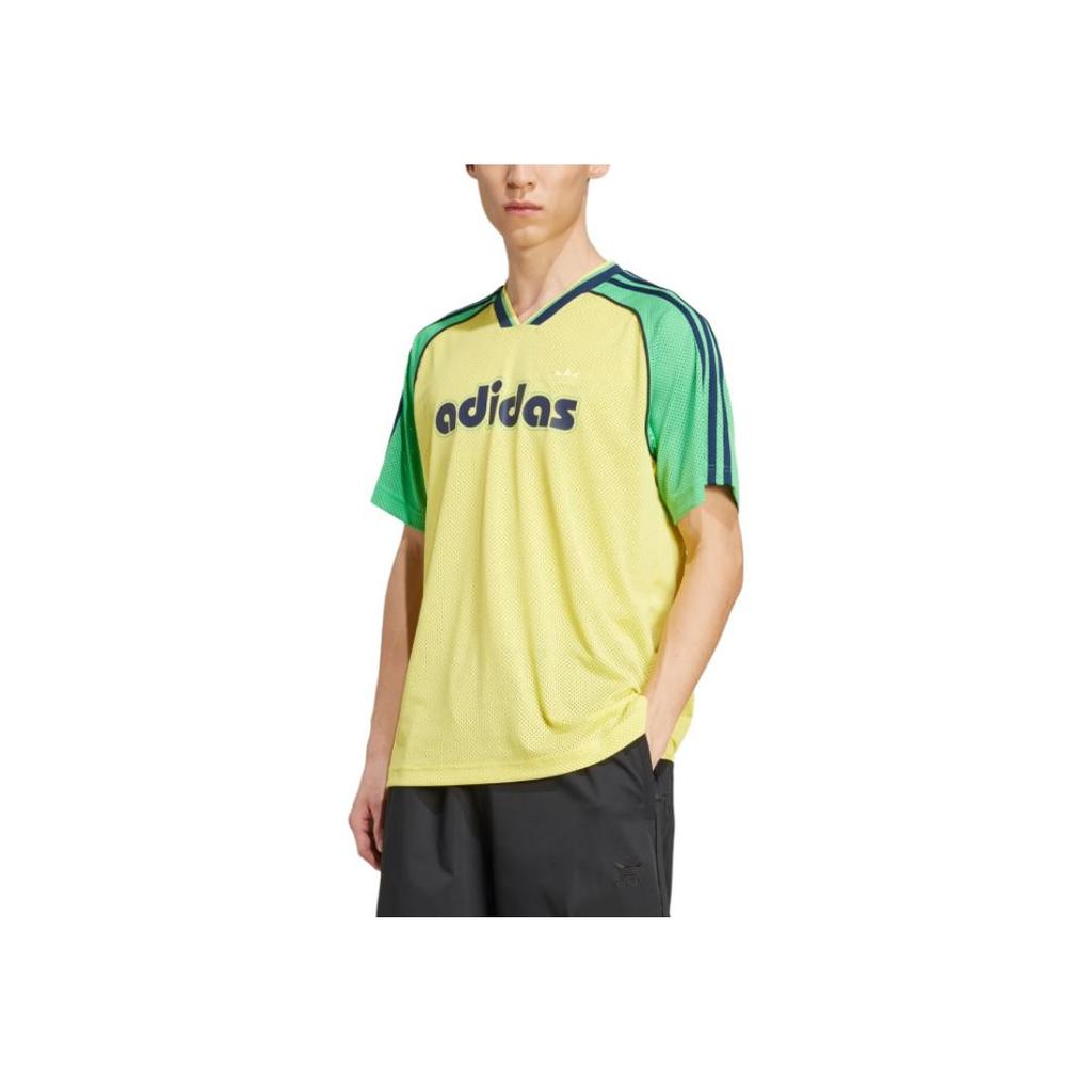 adidas Originals Loose Fit Fashion Short Sleeve Basketball Jersey Men Tops Pure-Sulfur JD0813