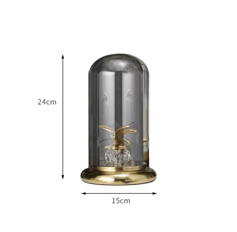 

Glass Transparent Metal Bird Dragonfly Accessories Home Livingroom Cabinet Decoration Hotel Villa Office Furnishing Ornaments