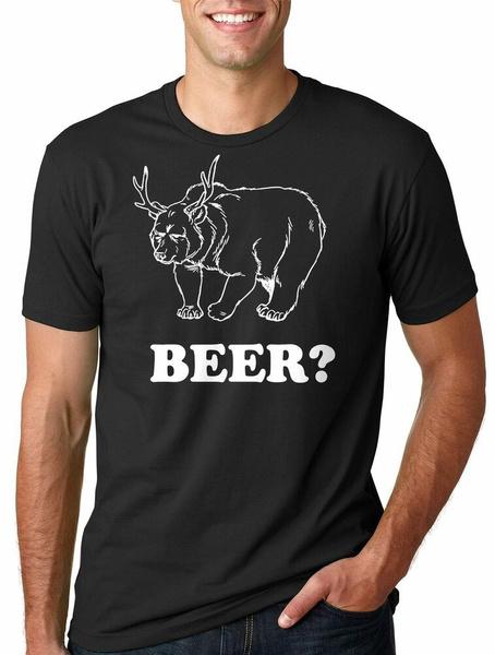 Beer Bear Tshirt Summer Fashion Funny Printing Casual Cotton T Shirt