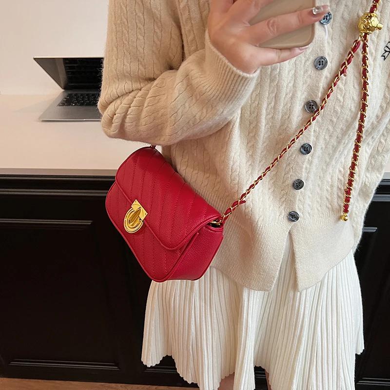 Сумки через плечо из искусственной кожи с цепочкой для женщин — фото 3