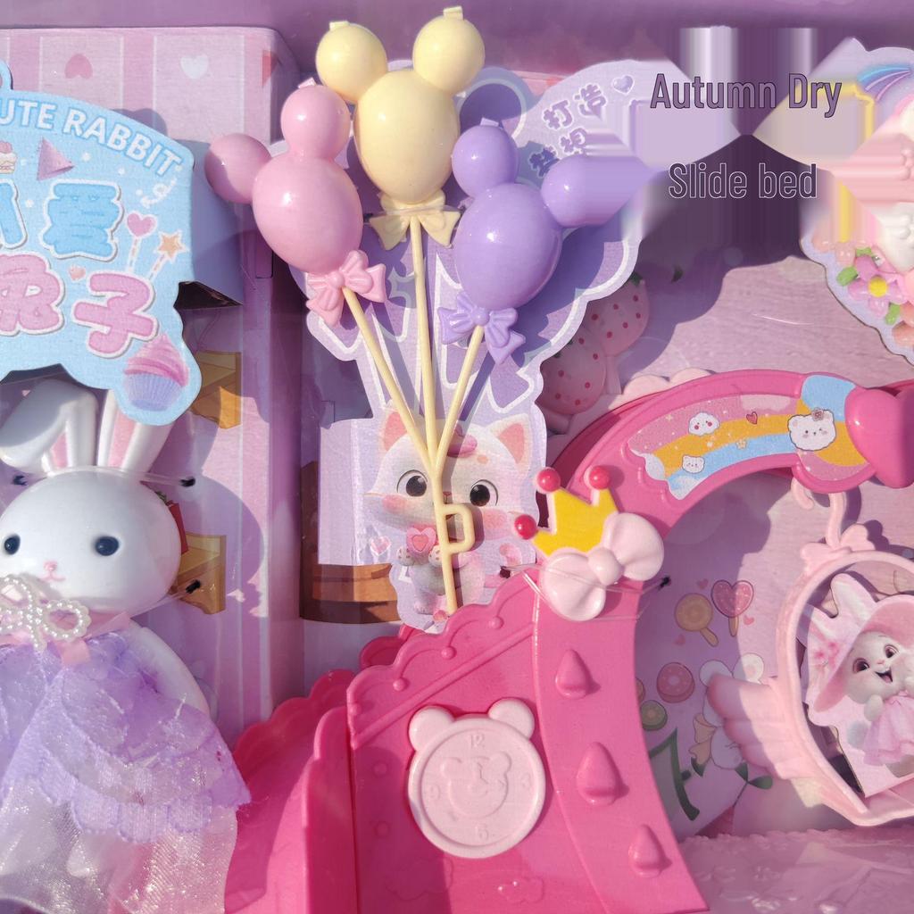 Cute Rabbit Playhouse: Swing, Slide, Bed & Training Class for Girls