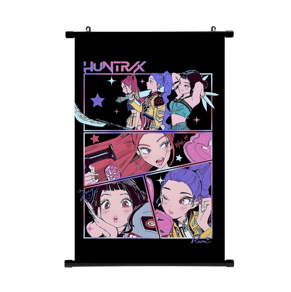 KPop Łowcy Demonów Plakat Obraz do Zawieszenia Huntrix Girl Zoey Rumi Mira Saja Chłopcy Kpop Wystrój Domu Plakat Zwój Ścienny