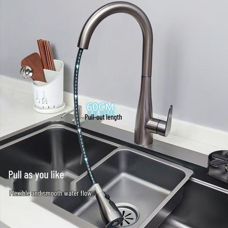 OEING 304 Stainless Steel Pull-Out Kitchen Faucet