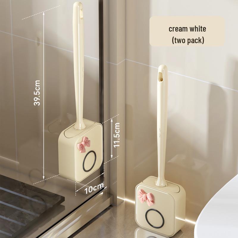 Luxury Wall-Mounted Silicone Toilet Brush Set - No Dead Angle Design