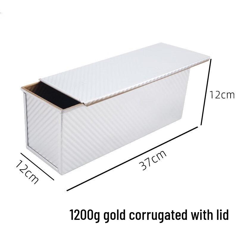 

ZISIZ 1200g Golden Ripple Non-Stick Toast Loaf Pan with Lid