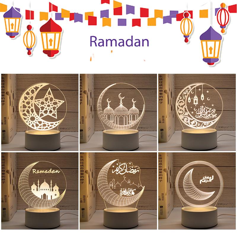 Eid Mubarak Ramadan Lamp  Eid Mubarak Decoration Ramadan Ornament Ramadan Led Bedroom Decoration