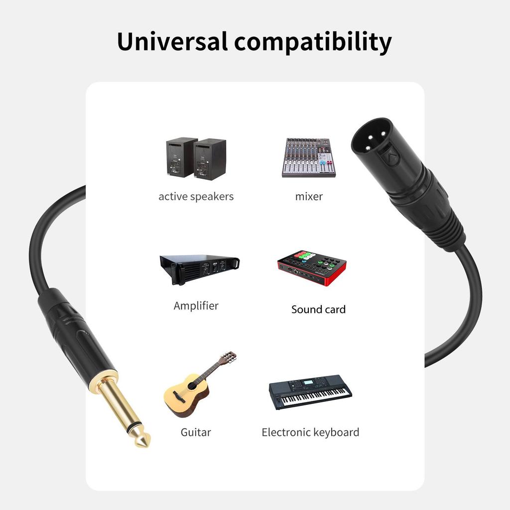 Doppelt geschirmtes 1/4'' Mono TS auf XLR männlich Audiokabel für Mikrofon/Mischpult/Verstärker