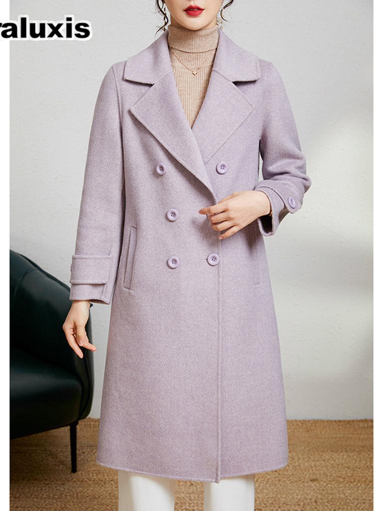 Fall/Winter New Arrivals High-End Long Maxi Coat Wide Fit Tweed Wool Blend Overcoat