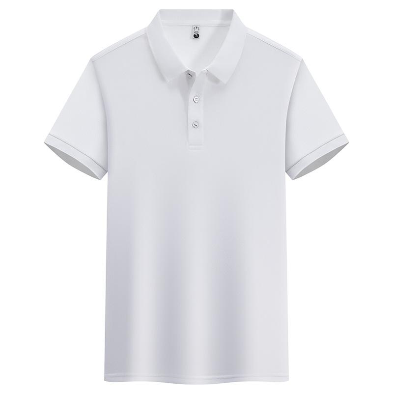 Kurzärmeliges Poloshirt für Herren im Sommer, schlichtes, legeres Business-T-Shirt mit einfarbigem Revers, Eisseide, atmungsaktiv und vielseitig