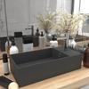 Bathroom Wash Basin with Overflow Ceramic Dark Grey