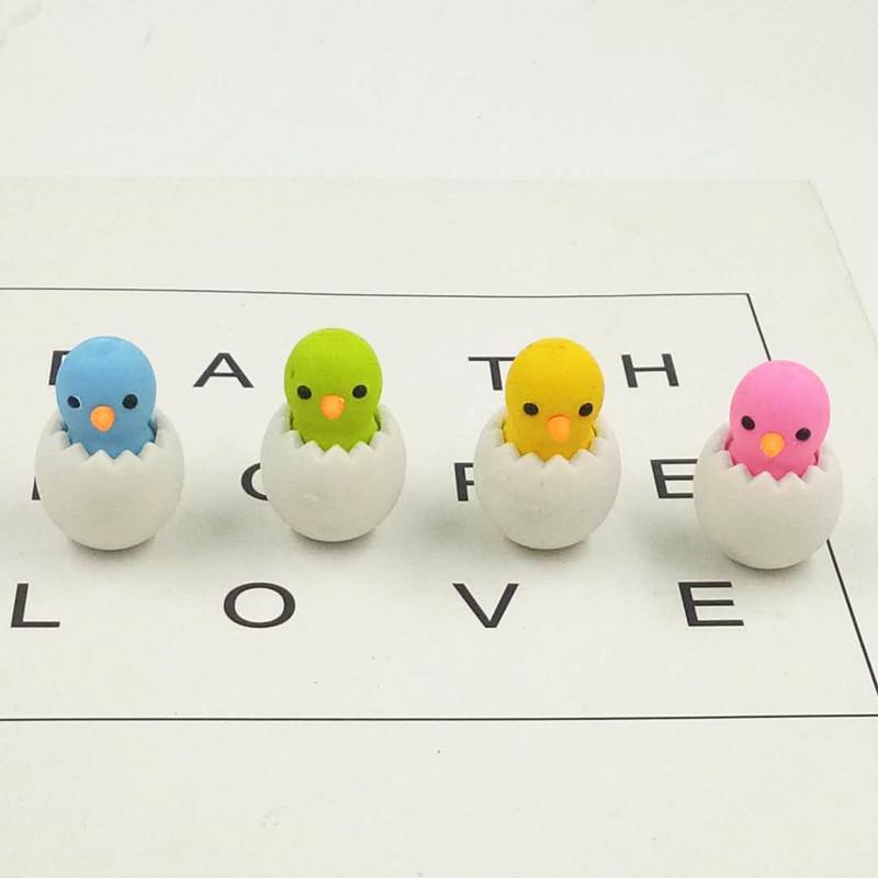 School Supplies Internet Celebrity Creative Egg Chicken Eraser Detachable Student Cartoon Cute Animal Eggshell Kawai Stationery
