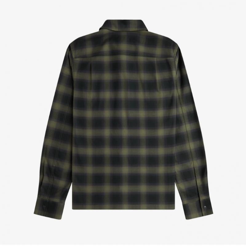 Fred Perry [sport] Blur Tartan Overshirt   Laurelis Green Afpm2438718 X21