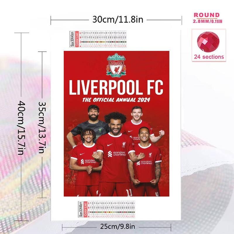 Liverpool FC poster 100% Round Full Drill 5D DIY Diamond Painting Embroidery Cross Stitch Rhinestone Décor