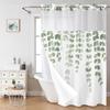 Handun Floral Double-Layer Polyester Shower Curtain