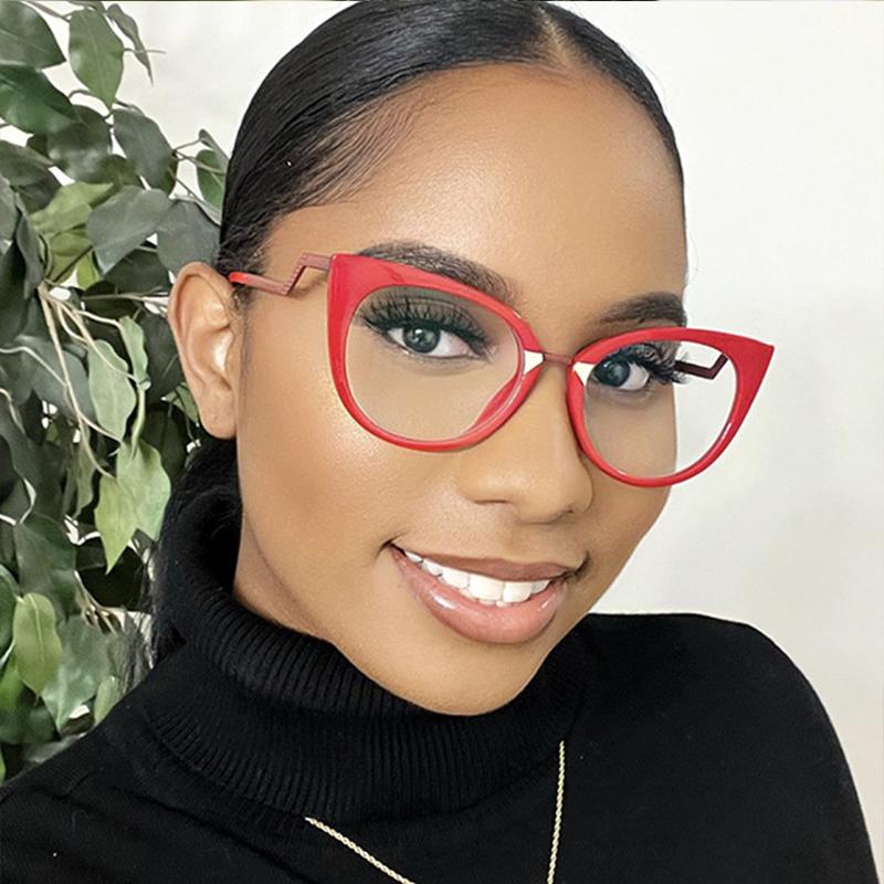 Glasses Female Blue Light Glasses Spectacle Feline Retro Eye Clear Filter Presbyopic Transparent Ladies Classic Computer Cat's Comfort Presbyopic