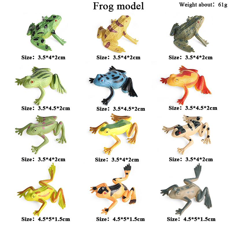 Oenux Solid Animals Action Figures Wild Ocean Insect Model Set Dinosaur Butterfly Fish Bird Turtle Frog Lizard Figurines Kid Toy