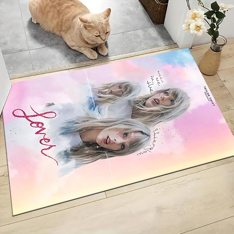 Taylor Swift Lover Album Artwork Carpet Rug Soft Washable Antislip Home Living Room Sofa Mats Personalized Christmas Rug