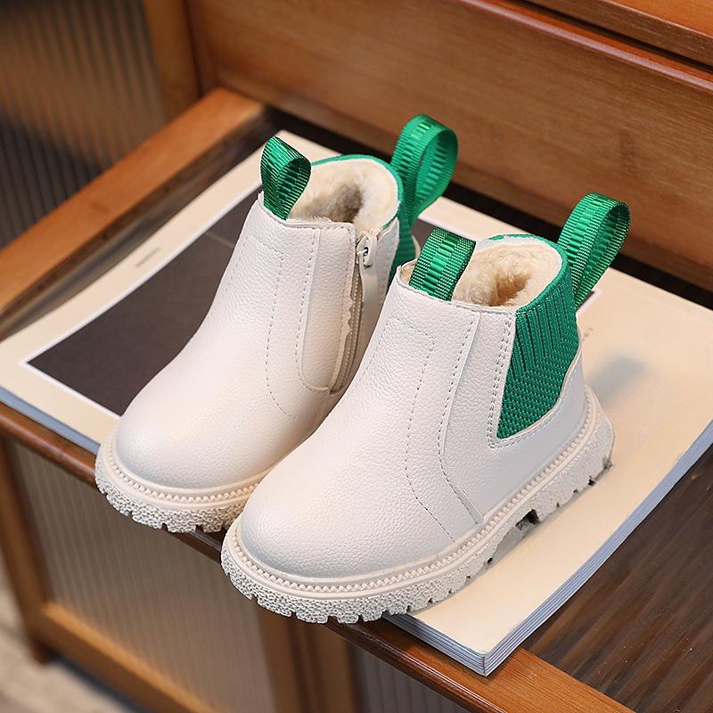 

Ботинки для мальчиков, зимние ботинки для девочек, детские кожаные ботинки, детские ботинки 25 зелёный