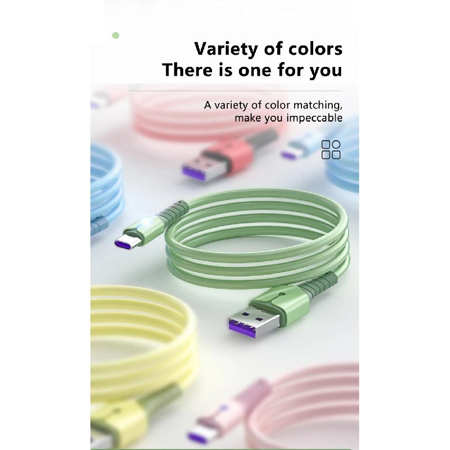 UTHAI Liquid Silicone With Light Data Cable For Android TYPE-C Xiaomi Mobile Phone Super Fast Charger Cable