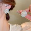 New Elegant Hollow Flower Earrings Trendy Irregular Imitation Pearl Earrings For Women Party Wedding  Jewelry Girls Gifts
