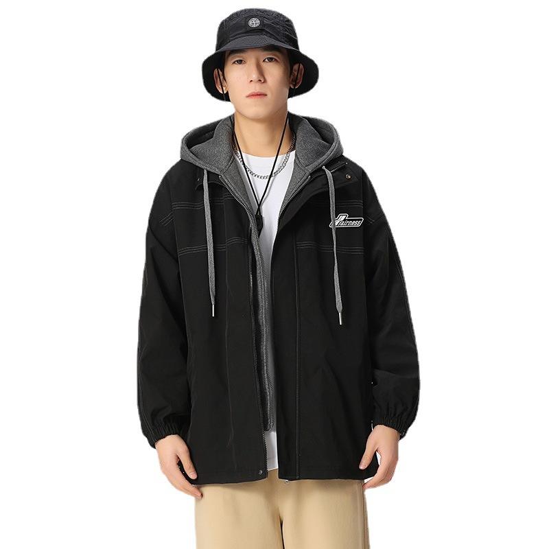 Поддельная двухкомпонентная куртка с капюшоном для мужчин — фото 6