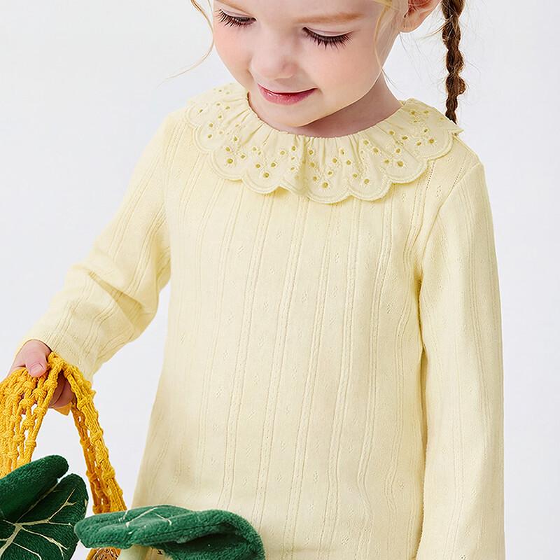 Mini Bala Girls' Soft Lapel Long Sleeve T-shirt