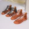 Sandals for Women's Summer Beach Vacation Flat Back Zipper Ethnic Shoes