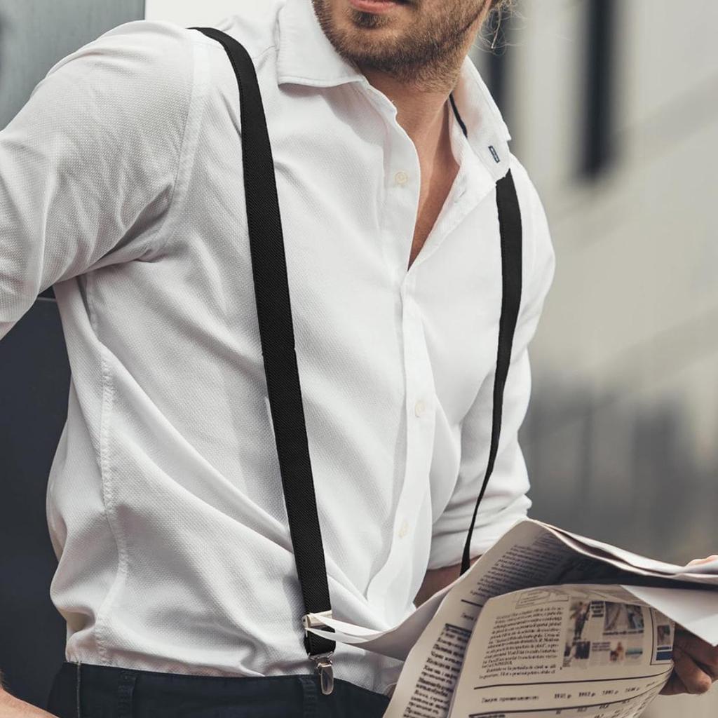 Y-Shaped Adjustable Elastic Suspenders with Strong Clips for Parties