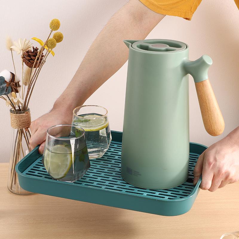 Double-Layer Plastic Tea and Fruit Draining Tray with Water Filter
