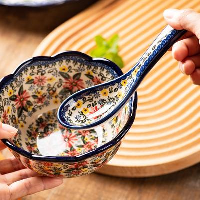 Small Spoon Ceramic Spoon Spoon Household Creative Eating Spoon Retro Tableware Soup Porcelain