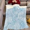 Cyan Dragon Spiral Flannel Blanket Warm Soft Halloween Christmas Couch Warm Cozy Decorative Decor Gift for All Season