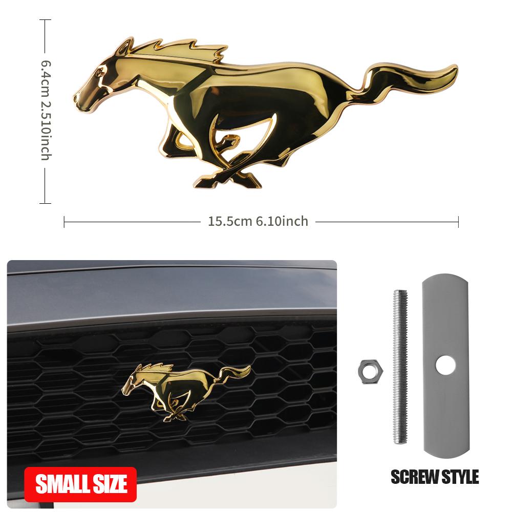 AJX1 3D Meatl Car Front Hood Grill Tail Trunk Sticker Badge Cover Decoration For Ford Mustang Fiesta Focus Mondeo Mk4 Fiesta Kuga St