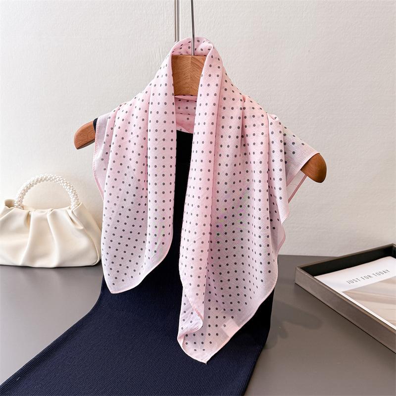 Einfaches gepunktetes reines Baumwoll-Kleinstuch hochwertiges bedrucktes Seidentuch Kopftuch Schal Tuch Damen professionelles Tuch Tuch Tuch