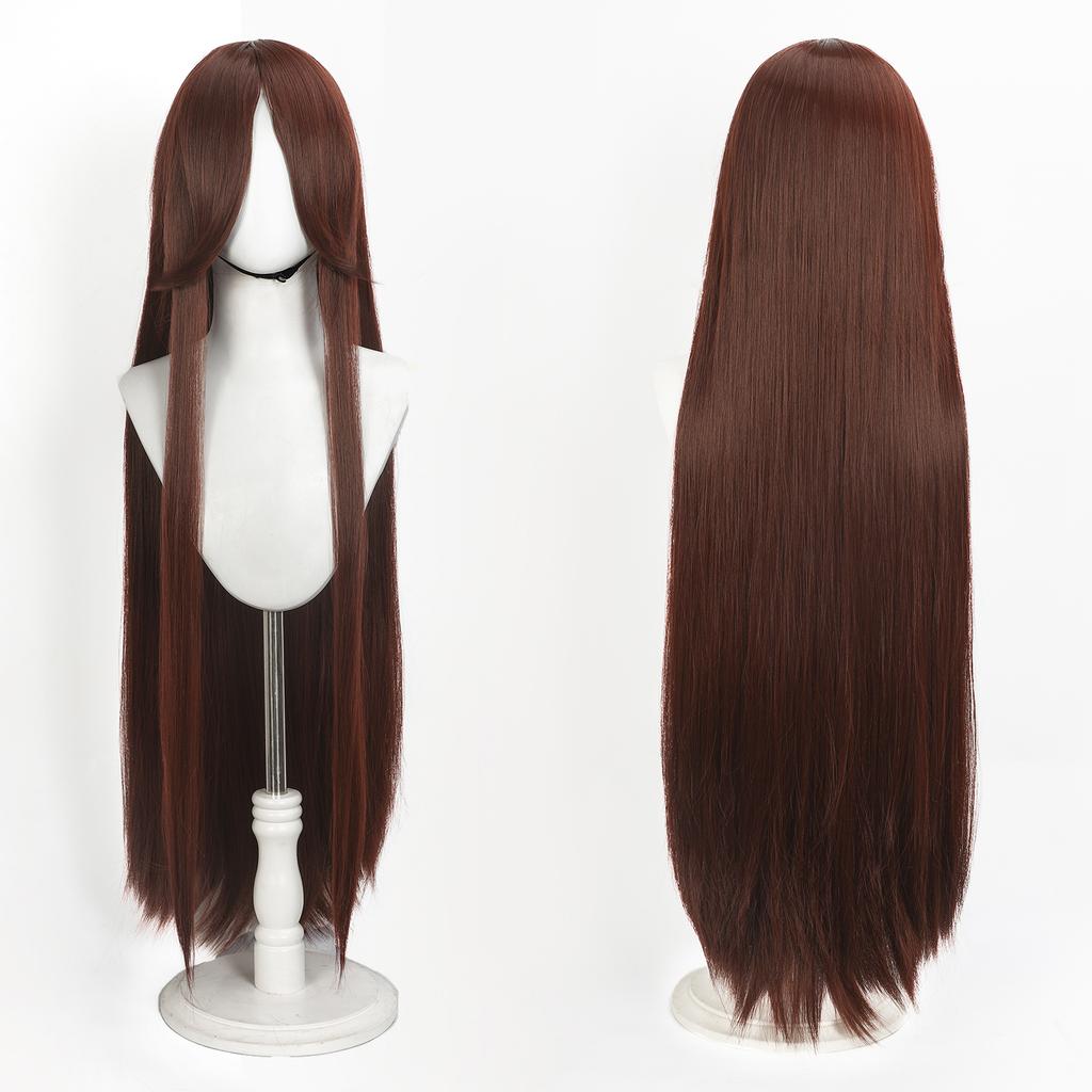 Parrucca Cosplay Lunga Dritta 100CM Multicolore Rosa Biondo Nero Parrucca Costume Anime Parrucca Cos Sintetica Universale Parrucca per Uso Quotidiano Feste