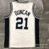 Custom Heat Pressed Basketball Jersey San Antonio Spurs 5 Murray 21 Duncan 20 Ginobili Breathable Bamboo Charcoal Fabric