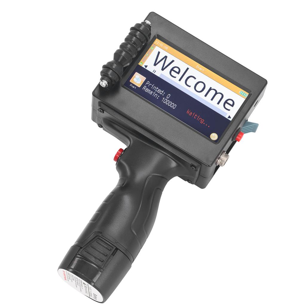 Handheld Inkjet Printer 4.3 Inch Touch Screen 12.7mm Portable Coding Machine for Label Barcode KD480 100‑240V US Plug