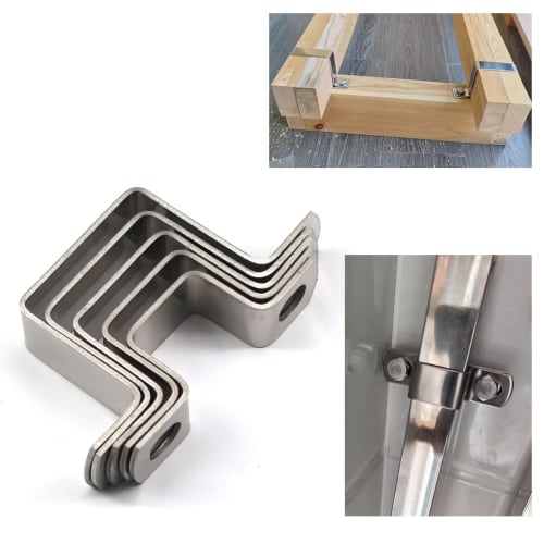 (10pcs) 25x25mm Square Pipe Clamps, 304 Stainless Steel U-Shaped Strut Connector Brackets, Tube Buckles, Hose Clamps, Cable Clamps