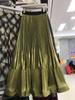 Light Luxury Metallic Sheen Pleated Fishtail Midi Skirt