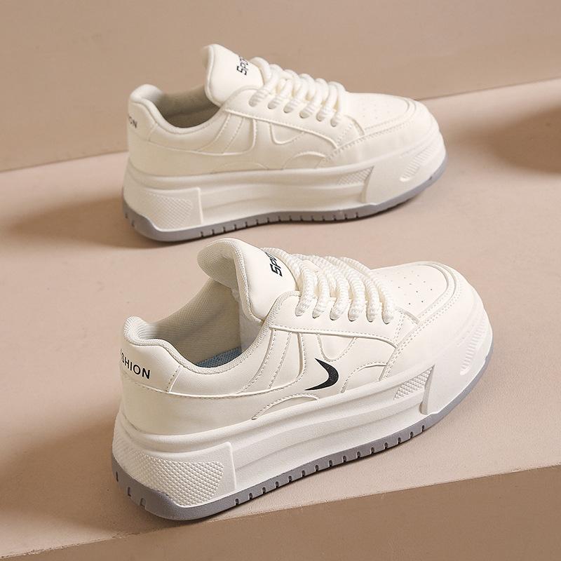 Customized platform white shoes women's new autumn popular ins in 2025 trendy versatile niche sports and leisure board shoes